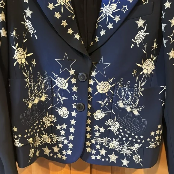RARE Roberto Cavalli Women's Main Line Star Embellished Blazer Jacket